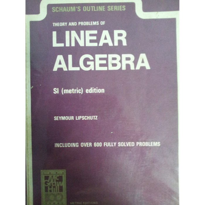 Schaum's outline of linear algebra