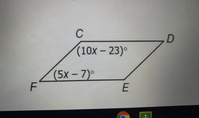 Parallelogram find if fcd 10x measure angle