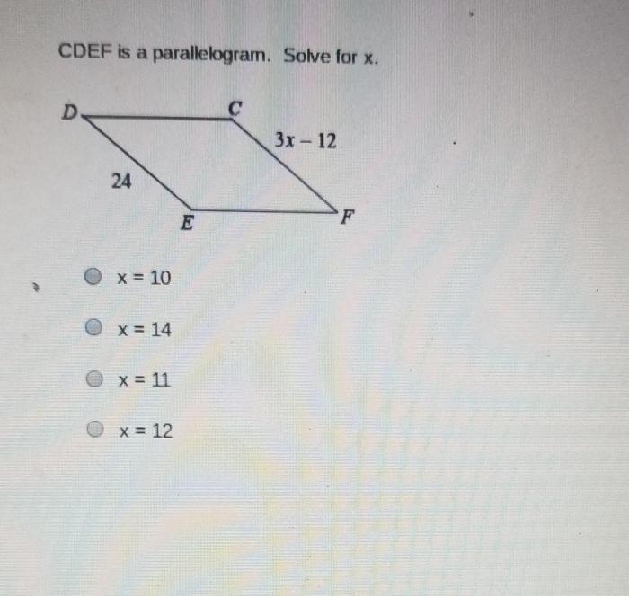 If cdef is a parallelogram find fcd