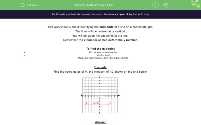 Distance and midpoint puzzle answer key