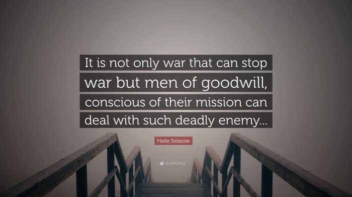 According to haile selassie who should stop the aggressors