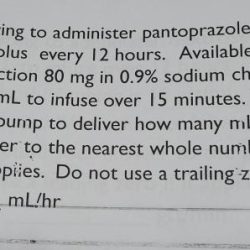 A nurse is preparing to administer pantoprazole 80 mg