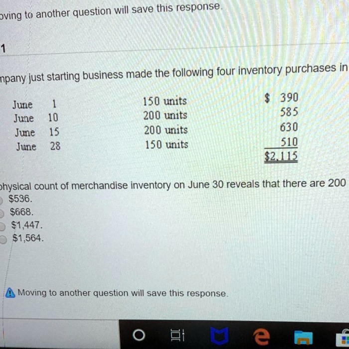 A physical count of merchandise inventory on june 30 reveals