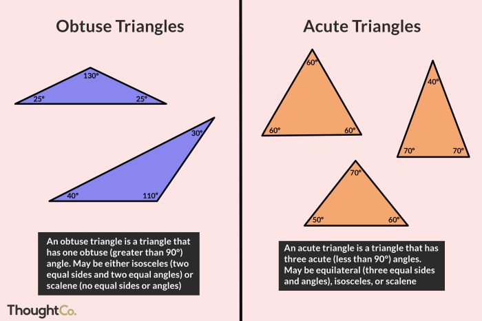 Acute obtuse triangle following right classify